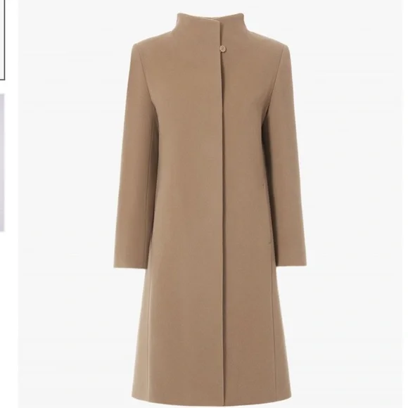 NWT Cinzia Rocca Icons Taupe Wool Cashmere Coat Italy Minimalist Size 12 - Picture 4 of 14